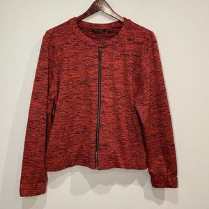 H By Halston Red & Black Marled Full Zip Activewear Full Zip Up Size 16